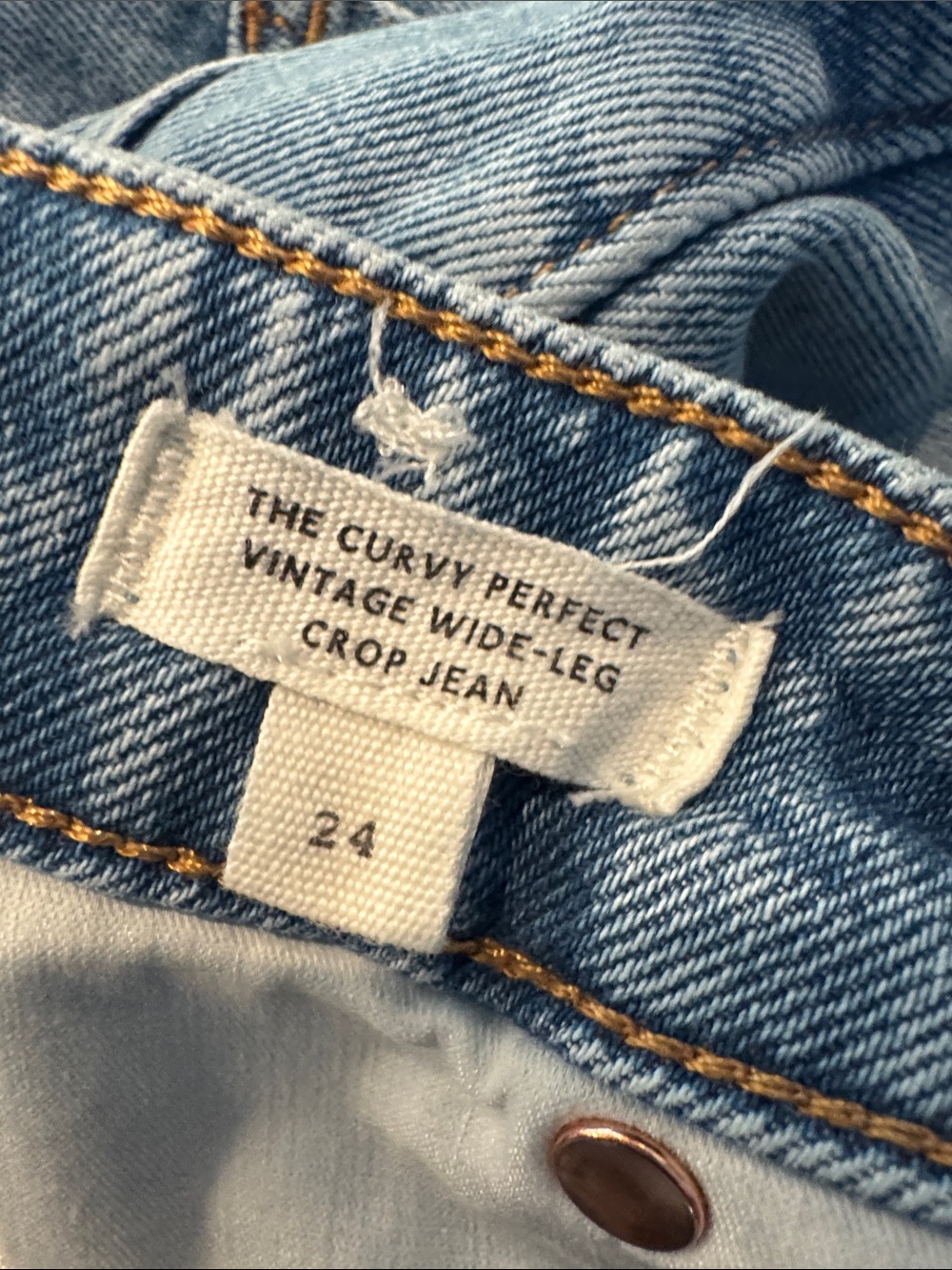 Madewell Light Blue Denim Wide-Leg Crop Jeans